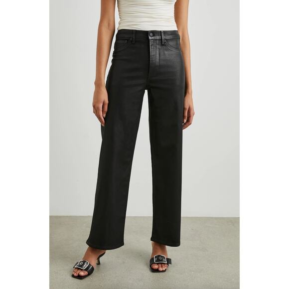 Rails Denim - RAILS Getty Wide Leg Coated Noir Black Jeans High Rise 26